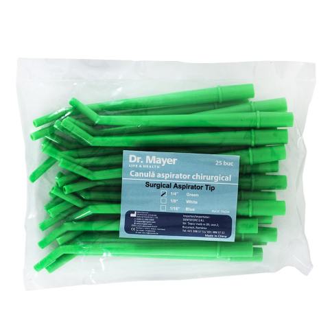 Canule aspirator chirurgical 1/4" verzi 25 bucati Dr.Mayer