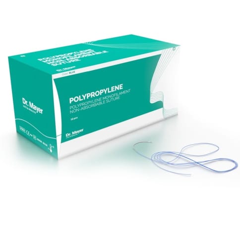 12 Fire Sutura Premium Polypropylene 4-0 Cu Ac de 18mm 1/2 Triunghiular Dr. Mayer