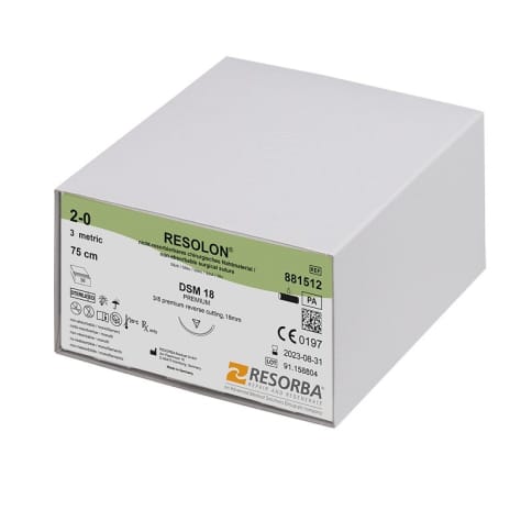 Fir sutura poliamida Resolon 4/0 DS18 cu ac de 18mm ⅜ sectiune triunghiulara Resorba