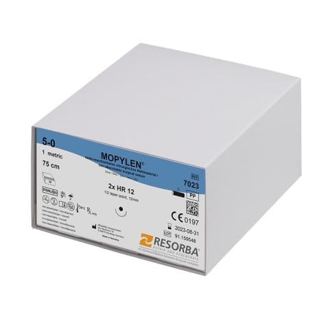 Fir sutura polipropilena Mopylen 4/0 DS18 cu ac de 18mm ⅜ sectiune triunghiulara Resorba