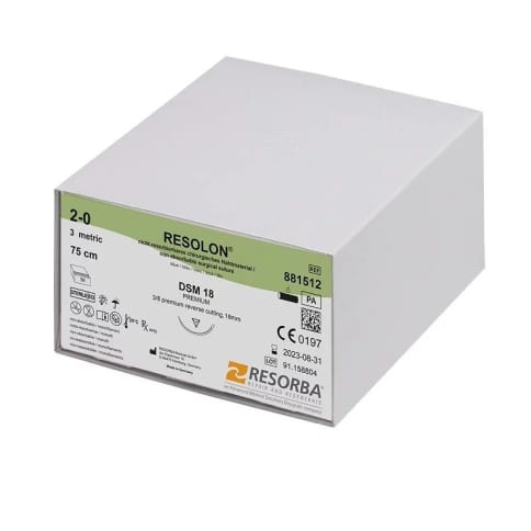 Fir sutura poliamida Resolon 6/0 DSM11F cu ac de 11mm ½ sectiune triunghiulara Resorba