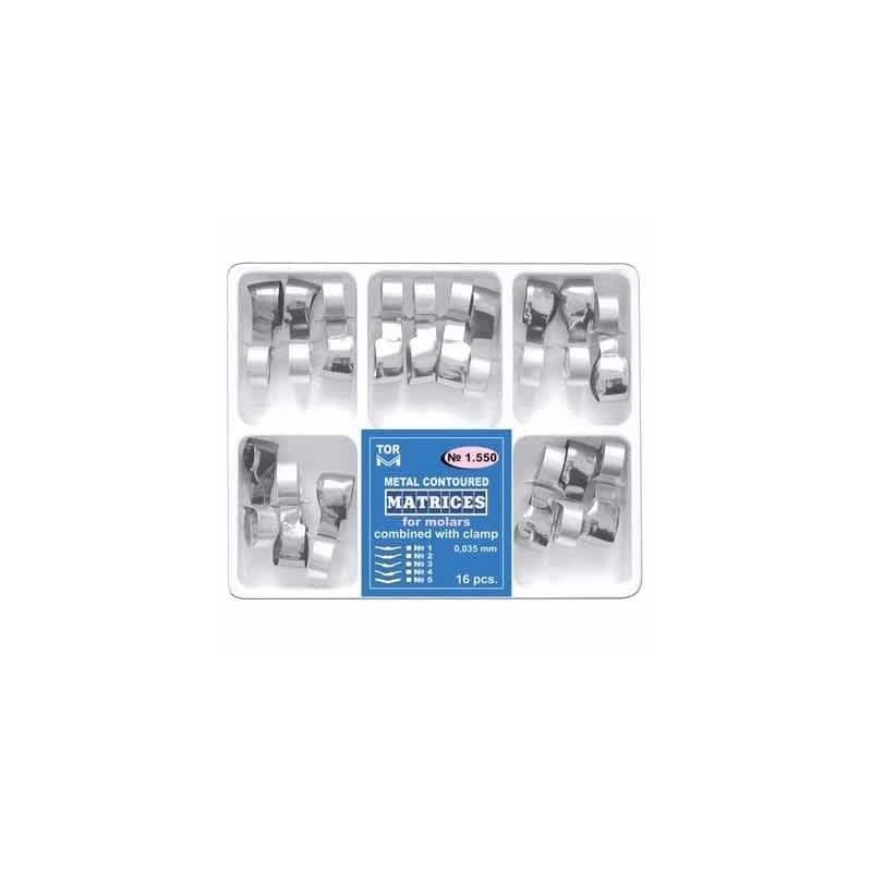 Kit 16 matrici metal conturate cu clema molar 3.5mm TorVM