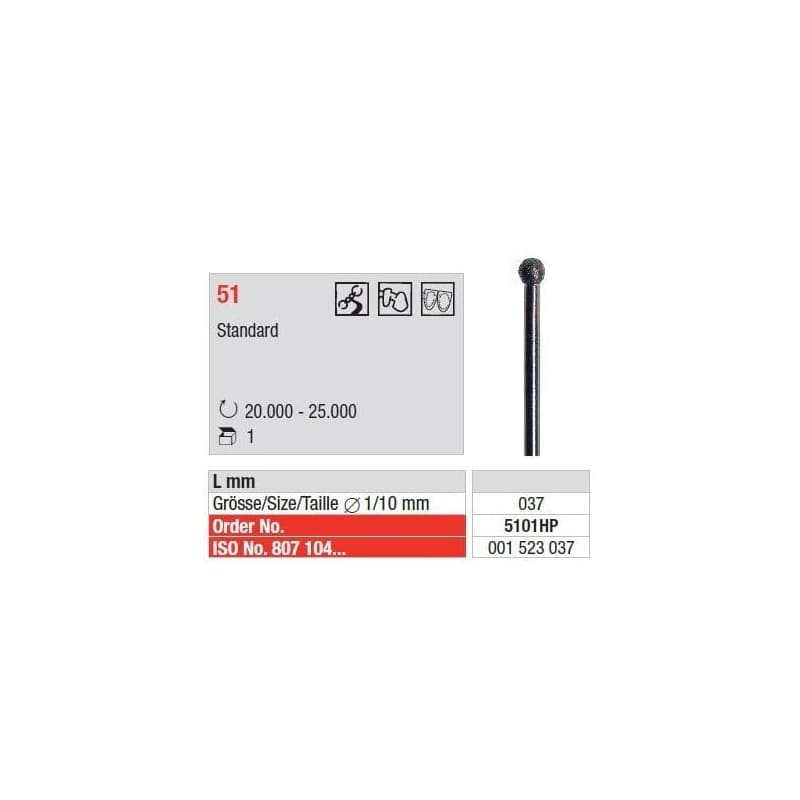 Freza Standard Diamante Sinterizate HP 51 - 1 buc. 