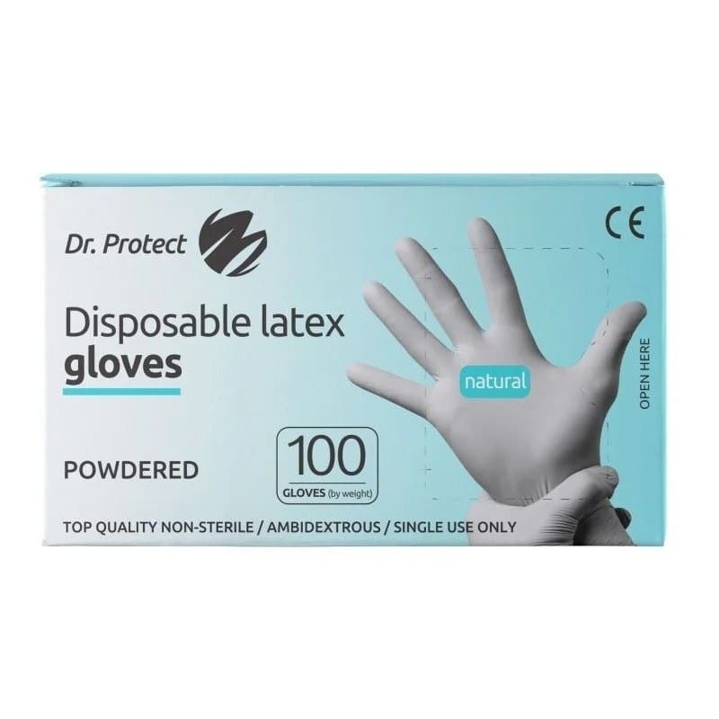 Manusi examinare pudrate albe marimea L Dr. Protect