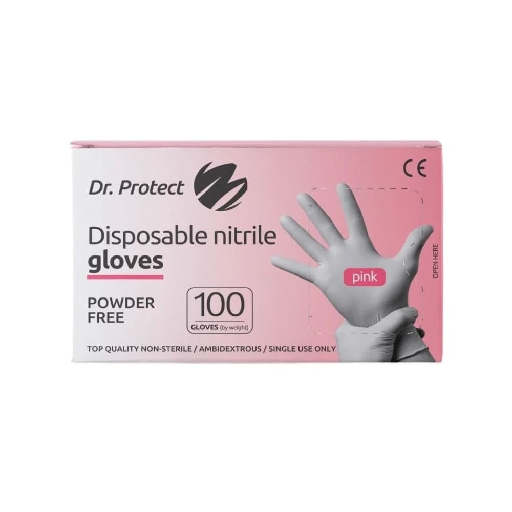 Manusi examinare nitril nepudrate roz marimea S Dr. Protect