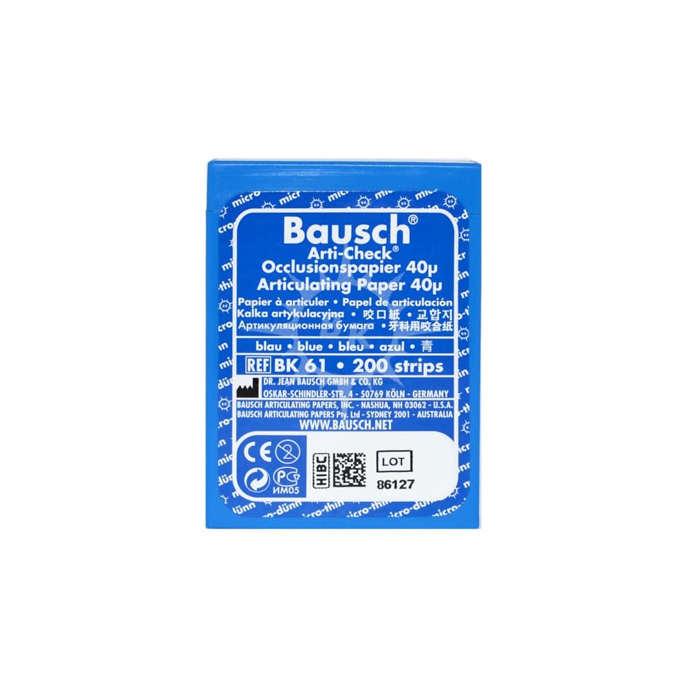 Hartie articulatie albastra 40 microni Bausch, 200 bucati