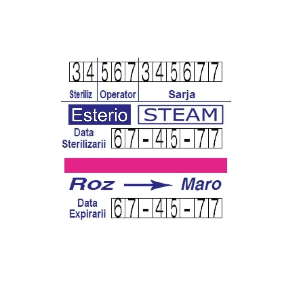 Etichete Dublu Adezive Cu Inidcator Abur, Scriere Manuala 29x28mm, Sterisaco