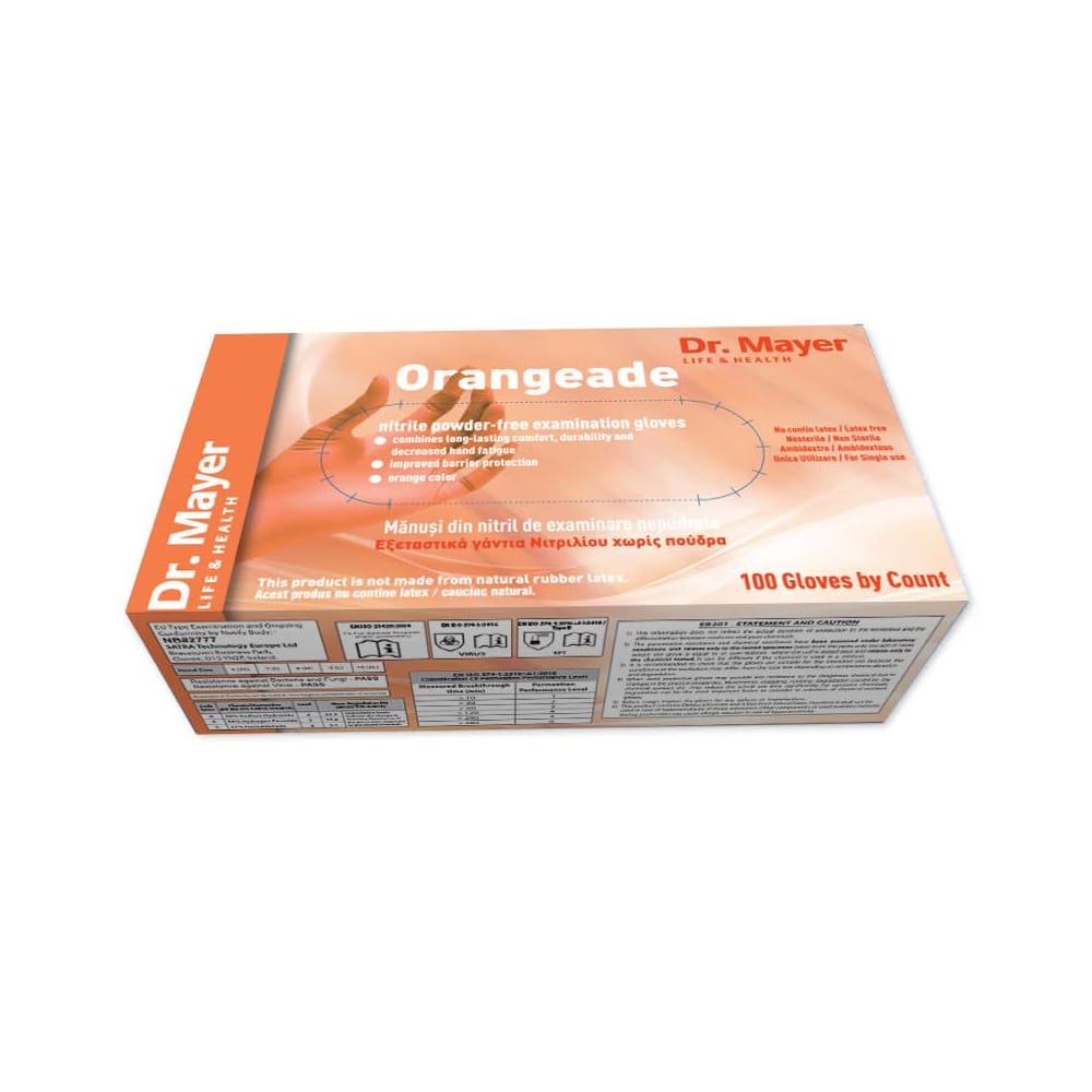 Manusi Examinare Nitril Nepudrate Orangeade Marimea L Dr. Mayer